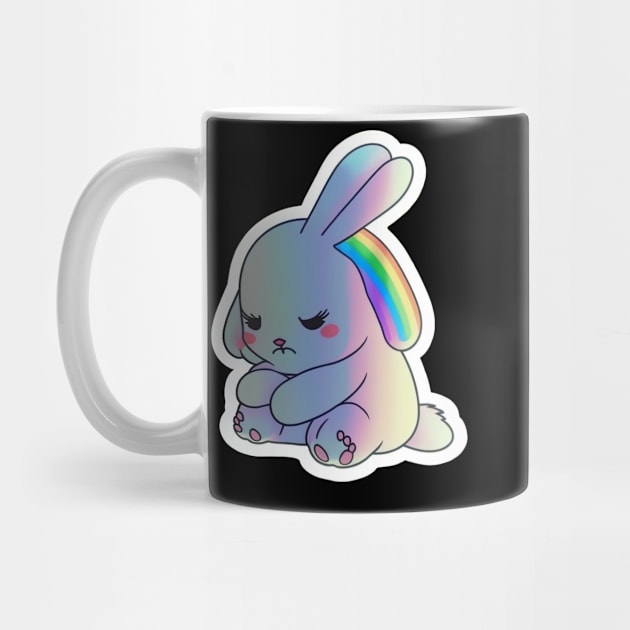 Pouty Rainbow Bunny by Depressed Bunny